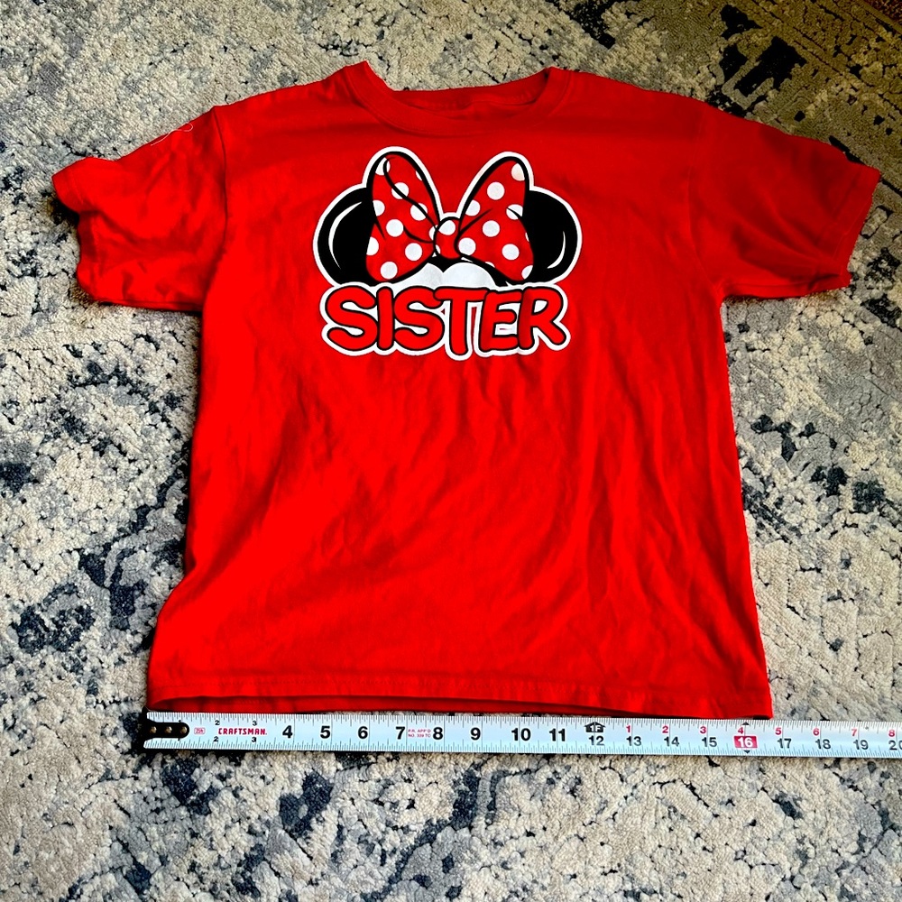 Disney’s Mickey Mouse Little Girls’ “Sister” Matching Family T-Shirt; Size S